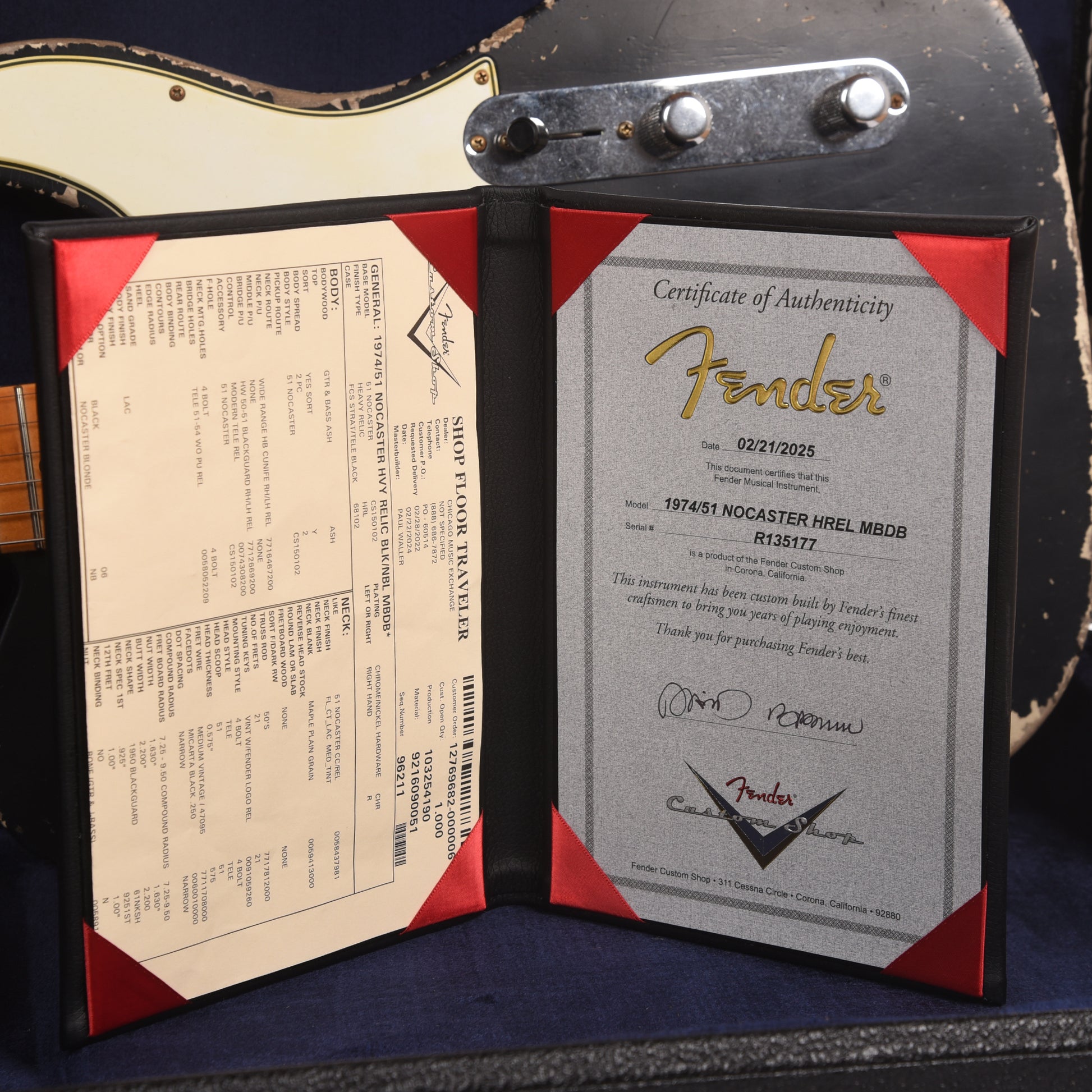 Fender Custom Shop 1974/51 Nocaster Heavy Relic Black/Nocaster Blonde Master Built by David Brown w/CuNiFe Humbucker Electric Guitars / Solid Body