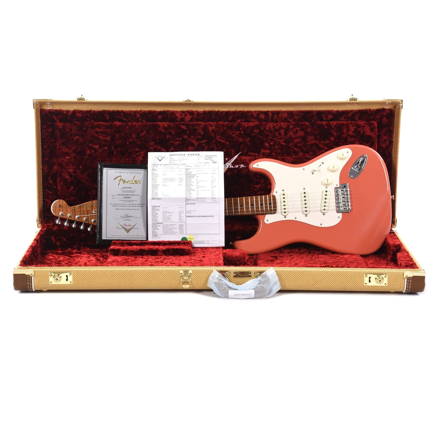 Fender Custom Shop 2023 Limited Edition Roasted '50s Stratocaster Deluxe Closet Classic Faded Aged Tahitian Coral Electric Guitars / Solid Body