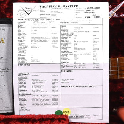 Fender Custom Shop 2023 Limited Edition Roasted '50s Stratocaster Deluxe Closet Classic Faded Aged Tahitian Coral Electric Guitars / Solid Body