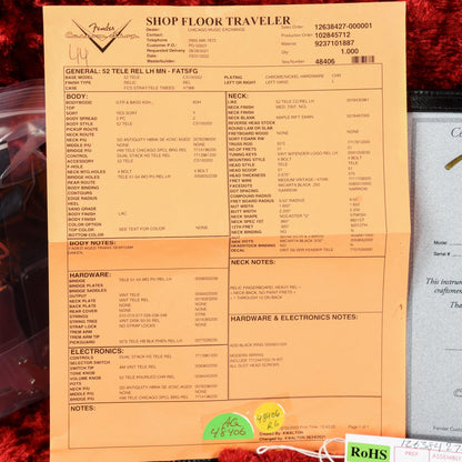 Fender Custom Shop 52 Telecaster HS Chicago Special Relic Faded Aged Trans Seafoam Green 2022 LEFTY Electric Guitars / Solid Body