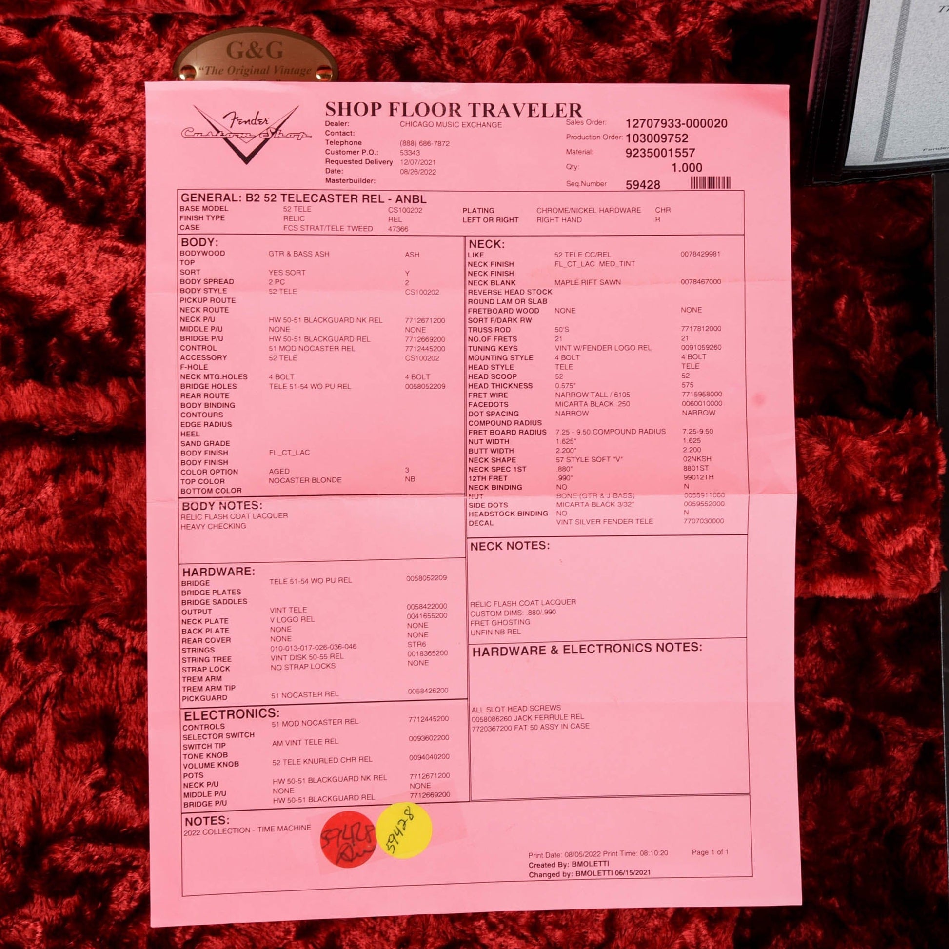 Fender Custom Shop 52 Telecaster Relic Nocaster Blonde 2022 Electric Guitars / Solid Body