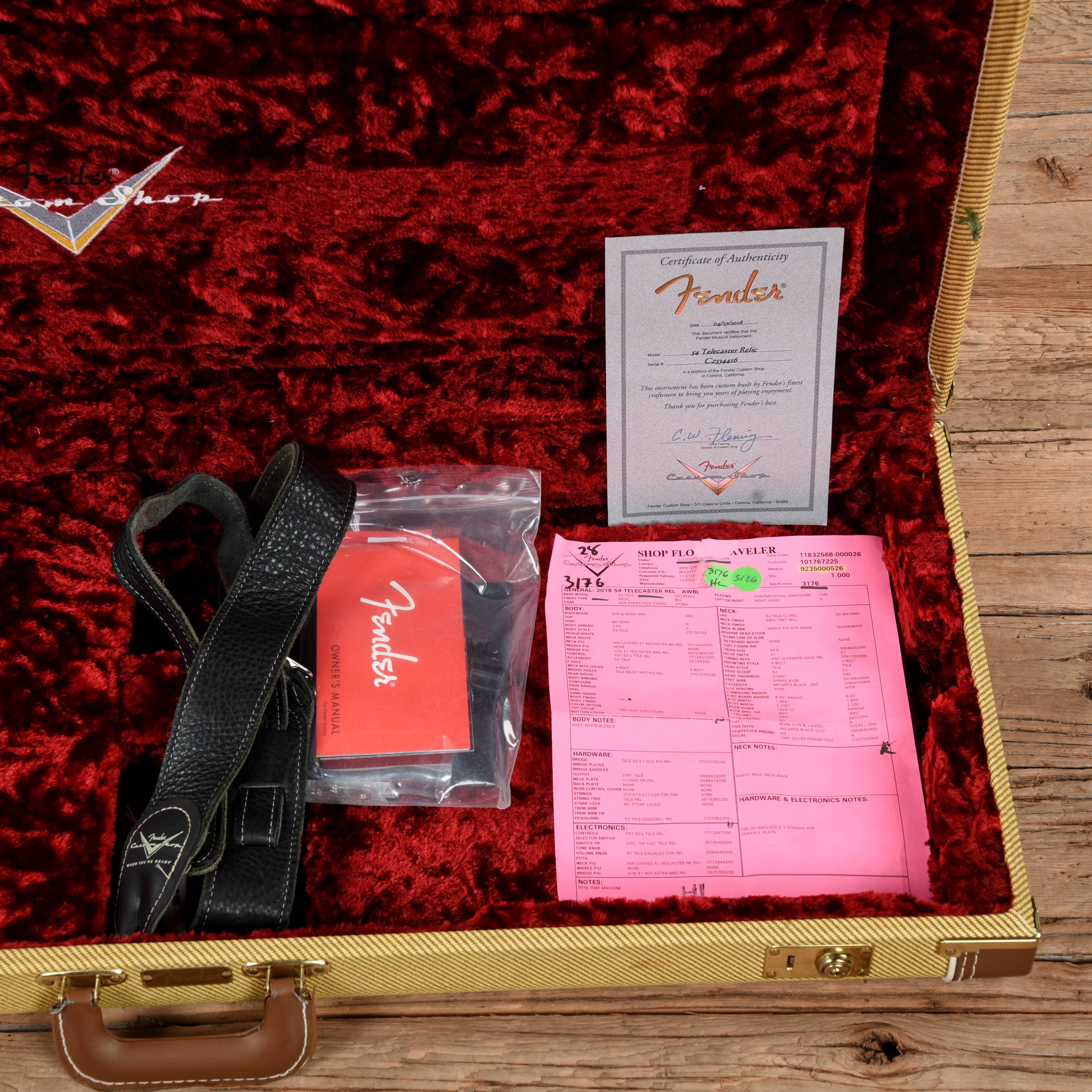 Fender Custom Shop '54 Telecaster Aged White Blonde 2018 Electric Guitars / Solid Body