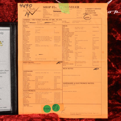 Fender Custom Shop '57 Hardtail Stratocaster Ash Relic Sunburst 2018 Electric Guitars / Solid Body