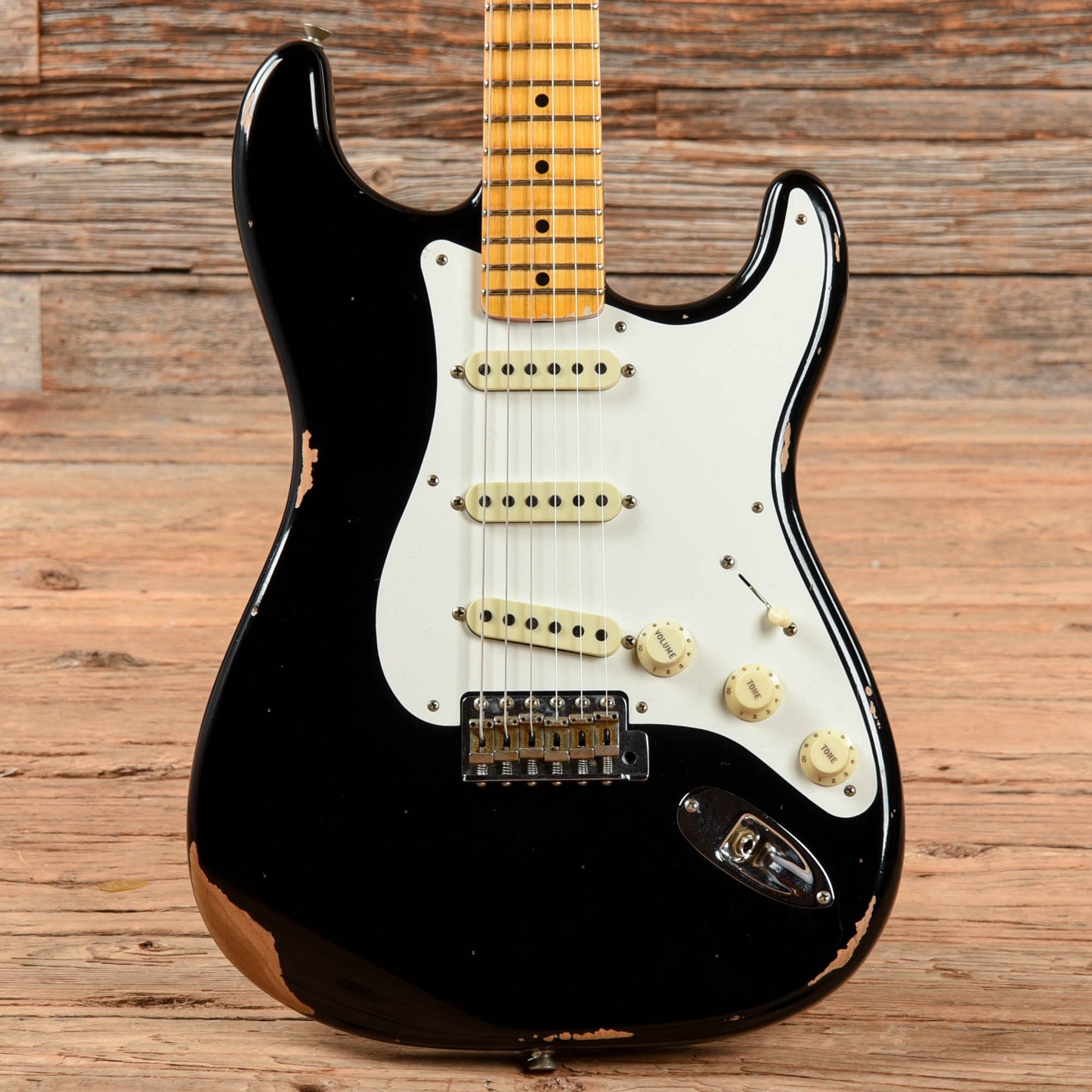 Fender Custom Shop '57 Stratocaster Relic Aged Black 2023 Electric Guitars / Solid Body