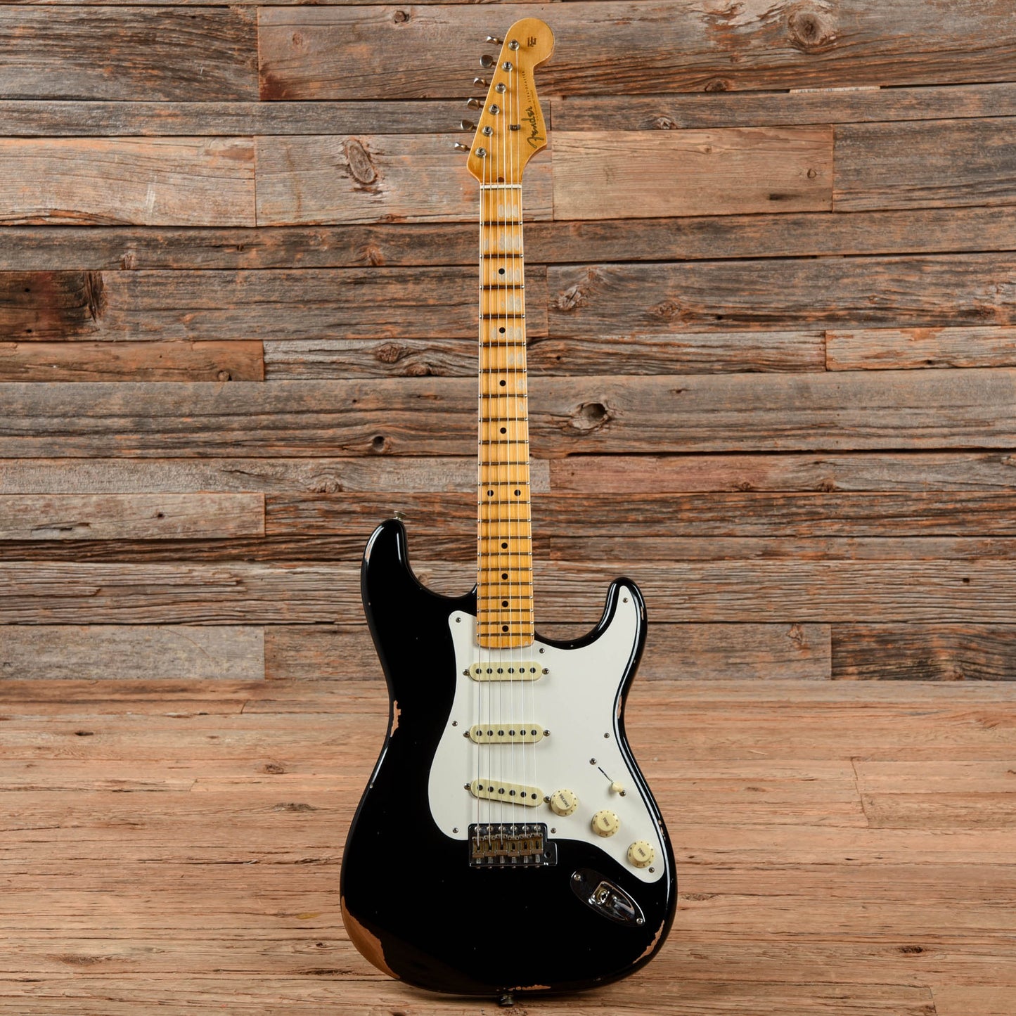 Fender Custom Shop '57 Stratocaster Relic Aged Black 2023 Electric Guitars / Solid Body