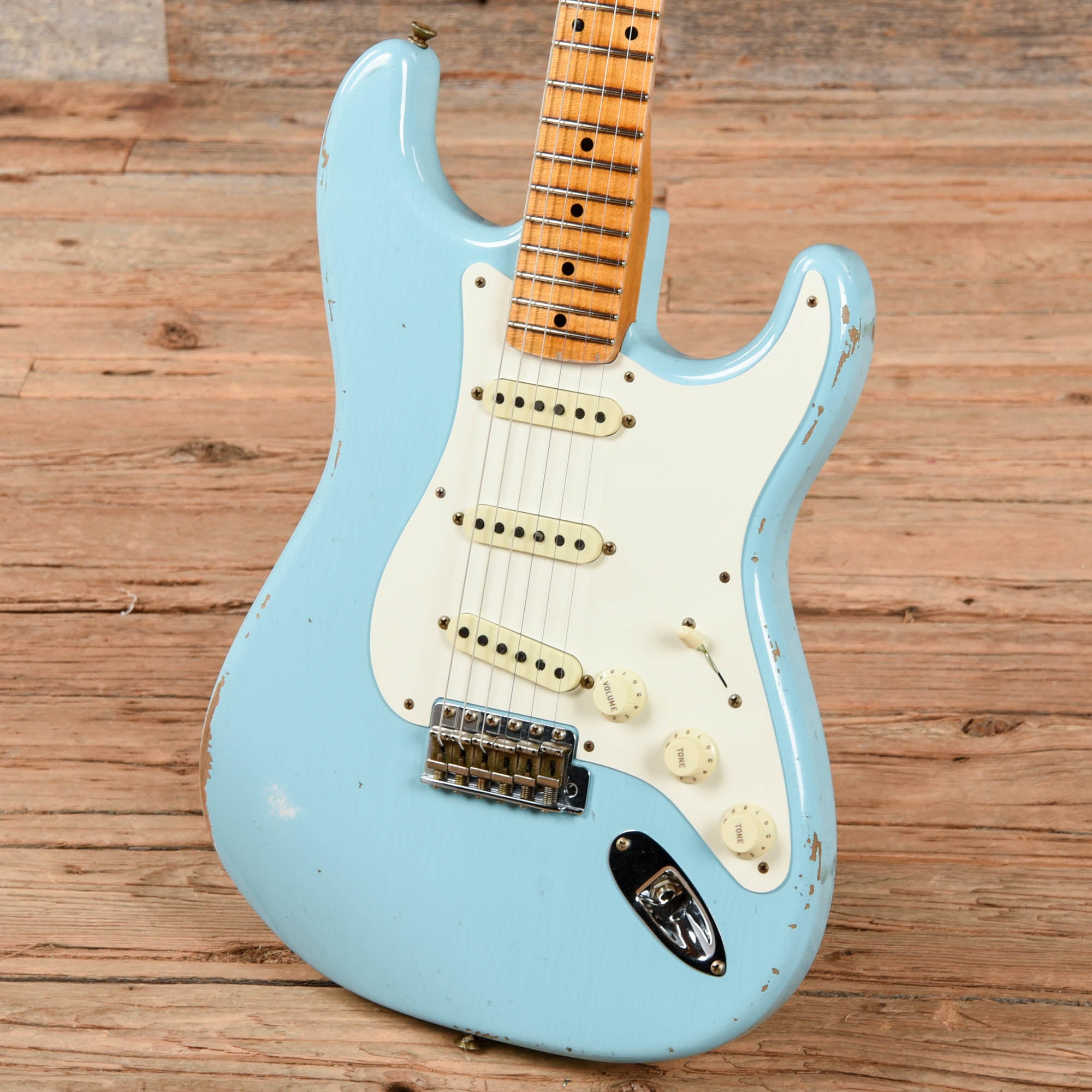 Fender Custom Shop '57 Stratocaster Relic Faded Aged Daphne Blue 2022 Electric Guitars / Solid Body