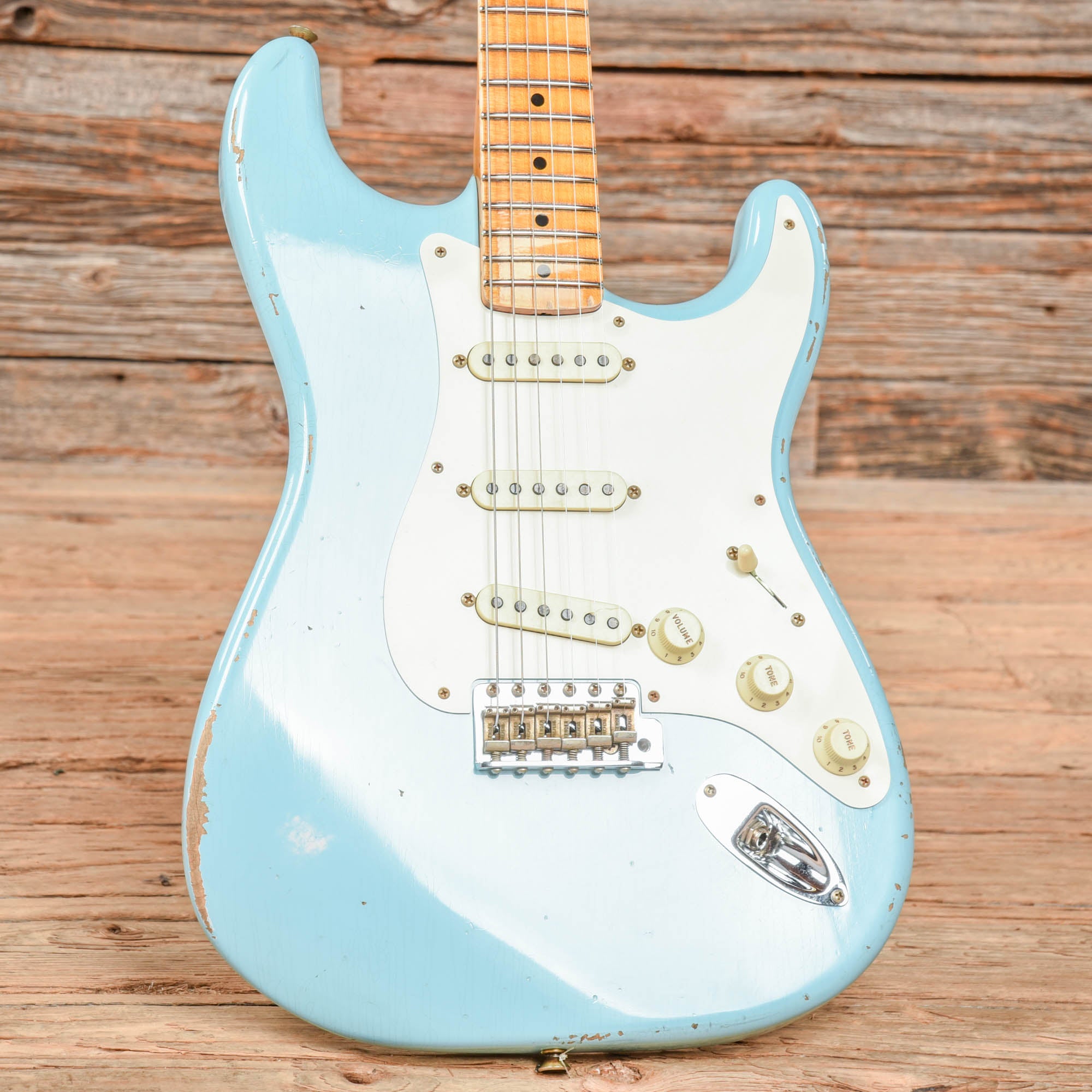 Fender Custom Shop '57 Stratocaster Relic Faded Aged Daphne Blue 2022 Electric Guitars / Solid Body