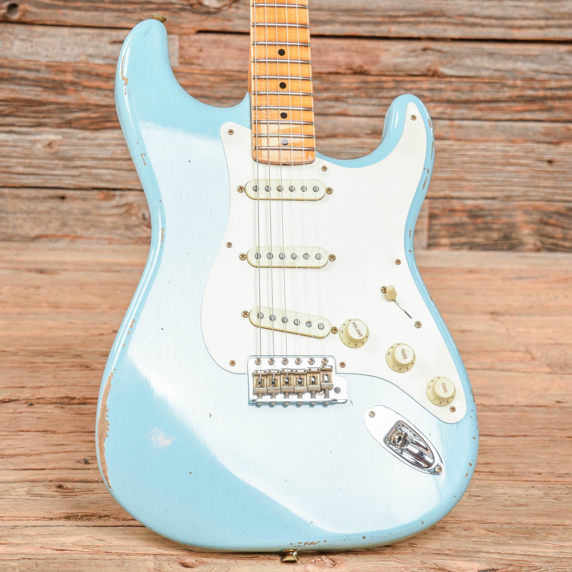 Fender Custom Shop '57 Stratocaster Relic Faded Aged Daphne Blue 2022 Electric Guitars / Solid Body
