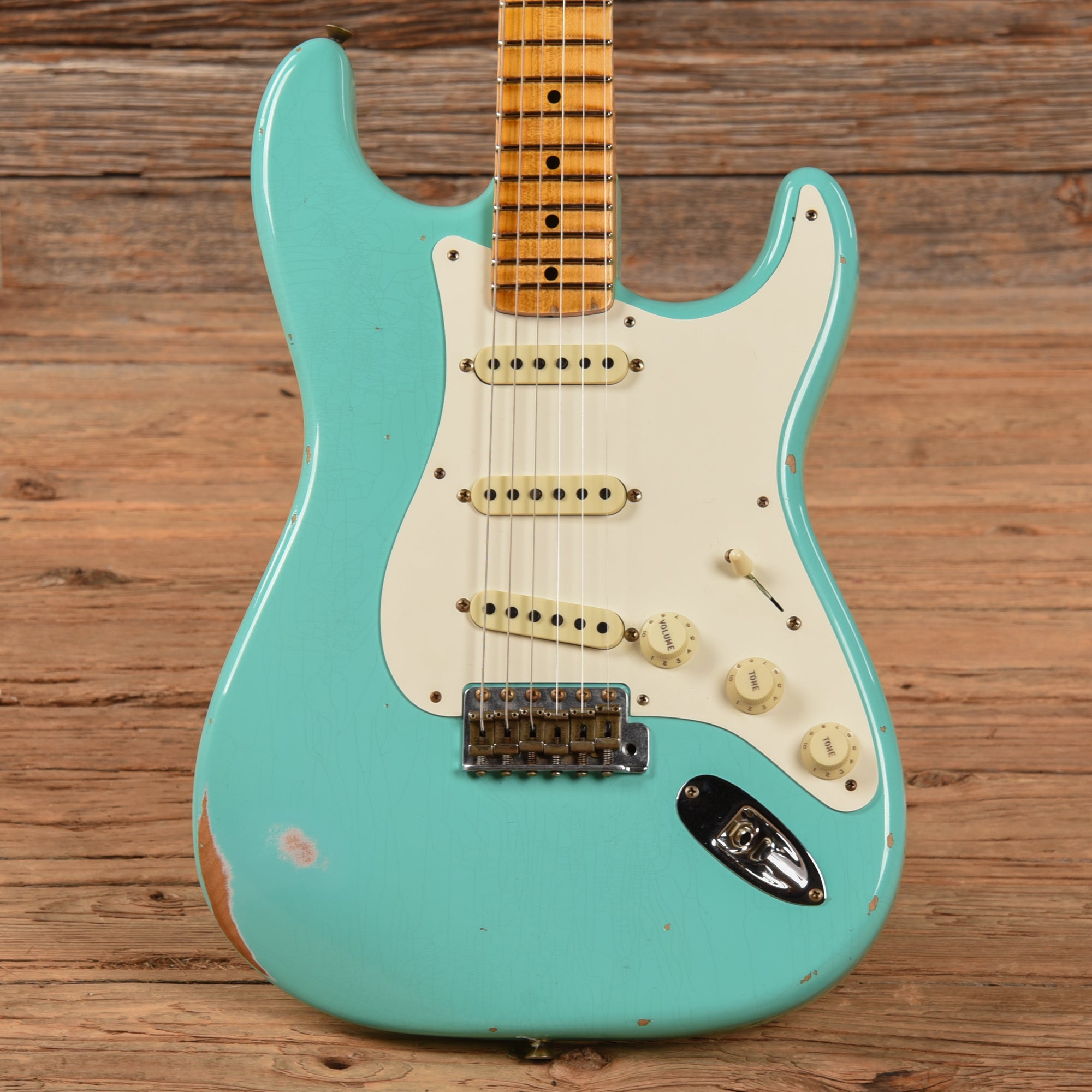 Fender Custom Shop '57 Stratocaster Relic Faded Aged Sea Foam Green 2022 Electric Guitars / Solid Body