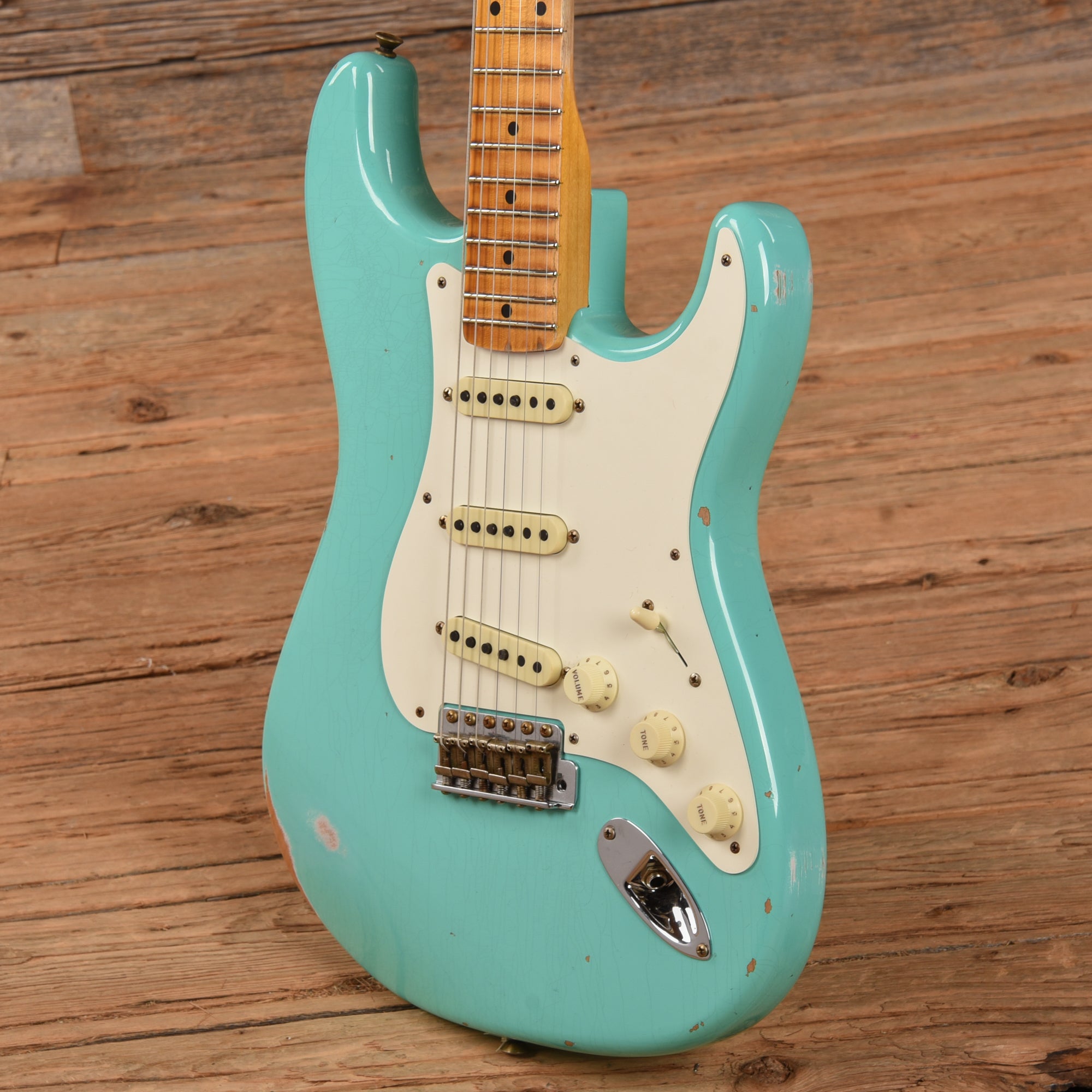 Fender Custom Shop '57 Stratocaster Relic Faded Aged Sea Foam Green 2022 Electric Guitars / Solid Body