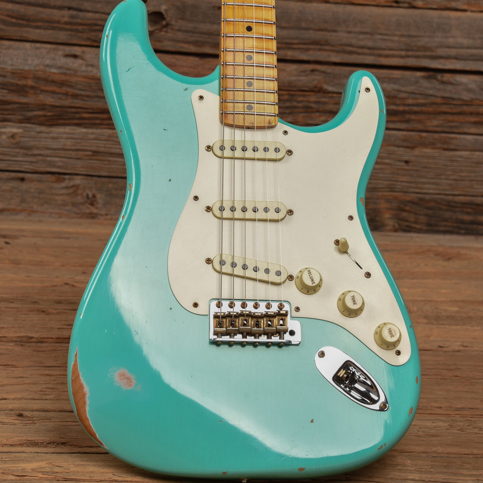 Fender Custom Shop '57 Stratocaster Relic Faded Aged Sea Foam Green 2022 Electric Guitars / Solid Body