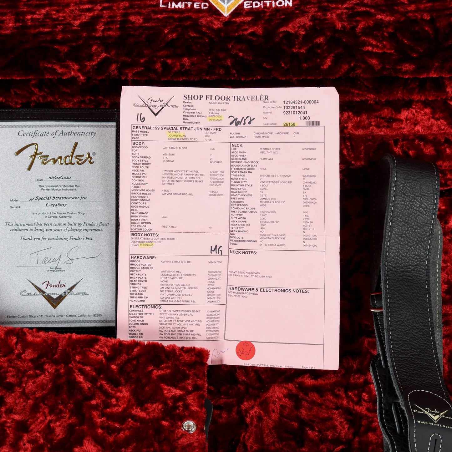 Fender Custom Shop '59 Special Stratocaster Journeyman Relic Fiesta Red 2020 Electric Guitars / Solid Body