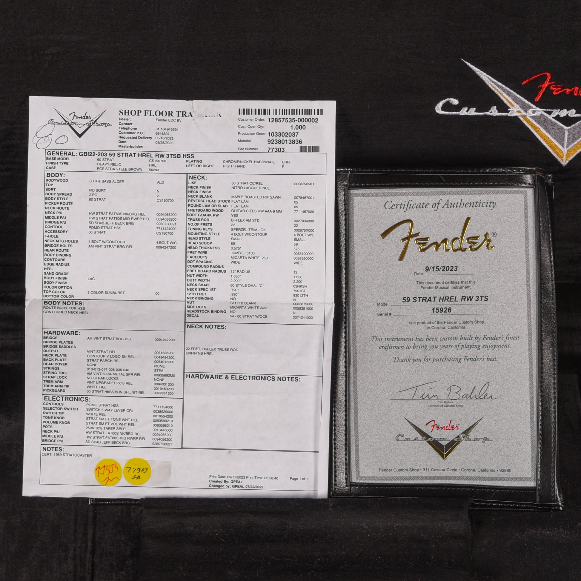 Fender Custom Shop '59 Stratocaster Heavy Relic Sunburst 2023 Electric Guitars / Solid Body