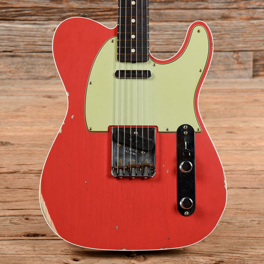 Fender Custom Shop '60 Custom Telecaster Relic Aged Fiesta Red Electric Guitars / Solid Body