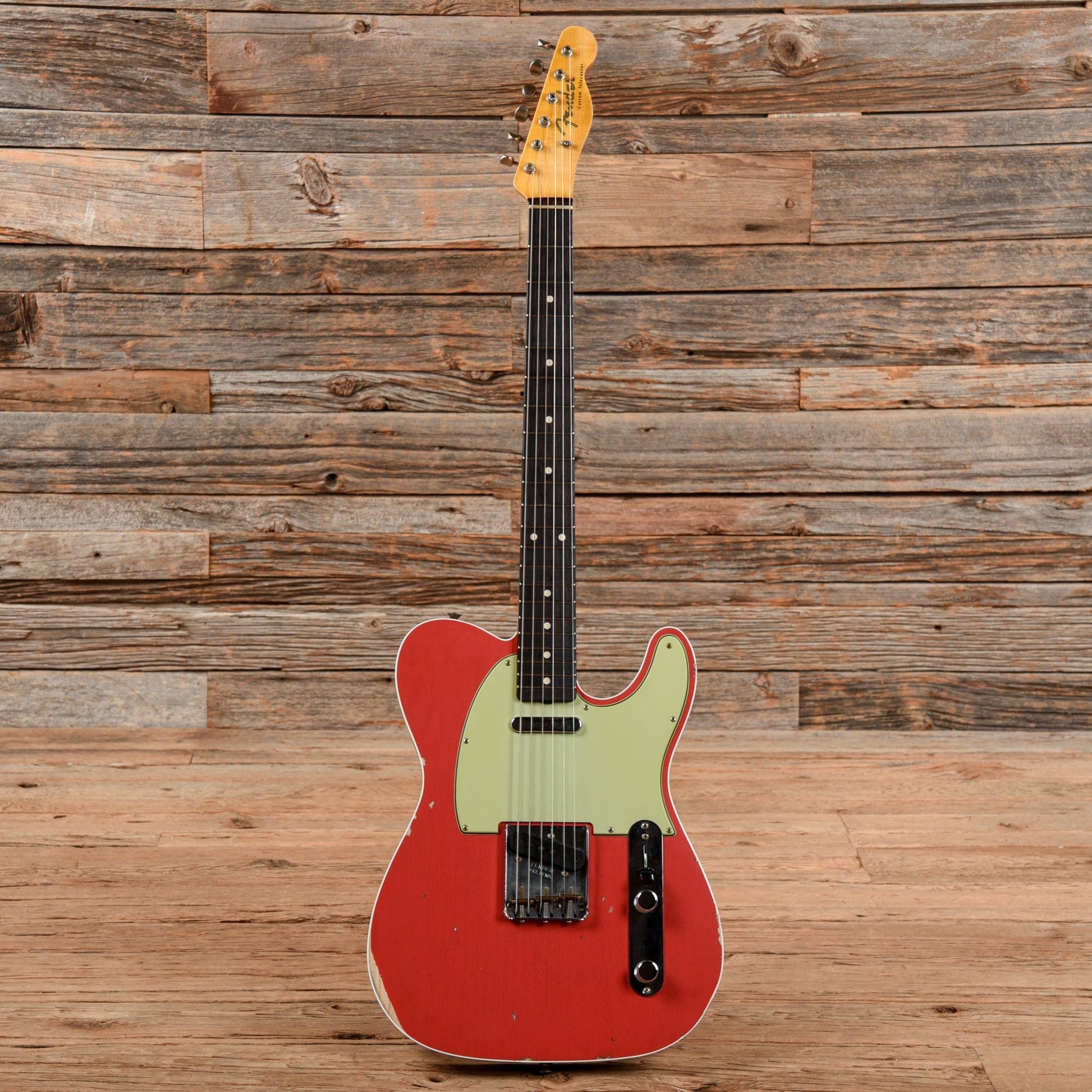 Fender Custom Shop '60 Custom Telecaster Relic Aged Fiesta Red Electric Guitars / Solid Body