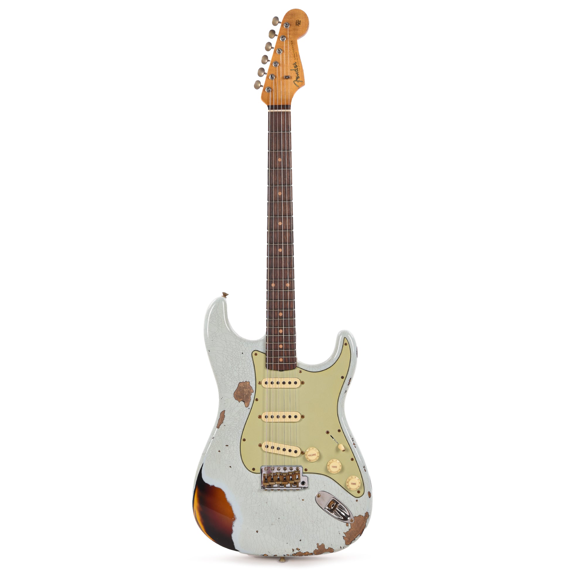 Fender Custom Shop '60 Stratocaster Heavy Relic Aged Sonic Blue Over 3-Color Sunburst Electric Guitars / Solid Body