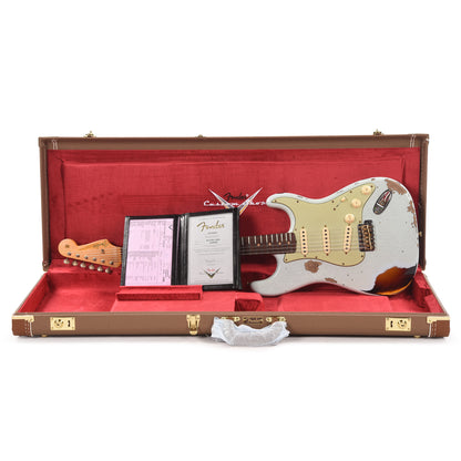 Fender Custom Shop '60 Stratocaster Heavy Relic Aged Sonic Blue Over 3-Color Sunburst Electric Guitars / Solid Body