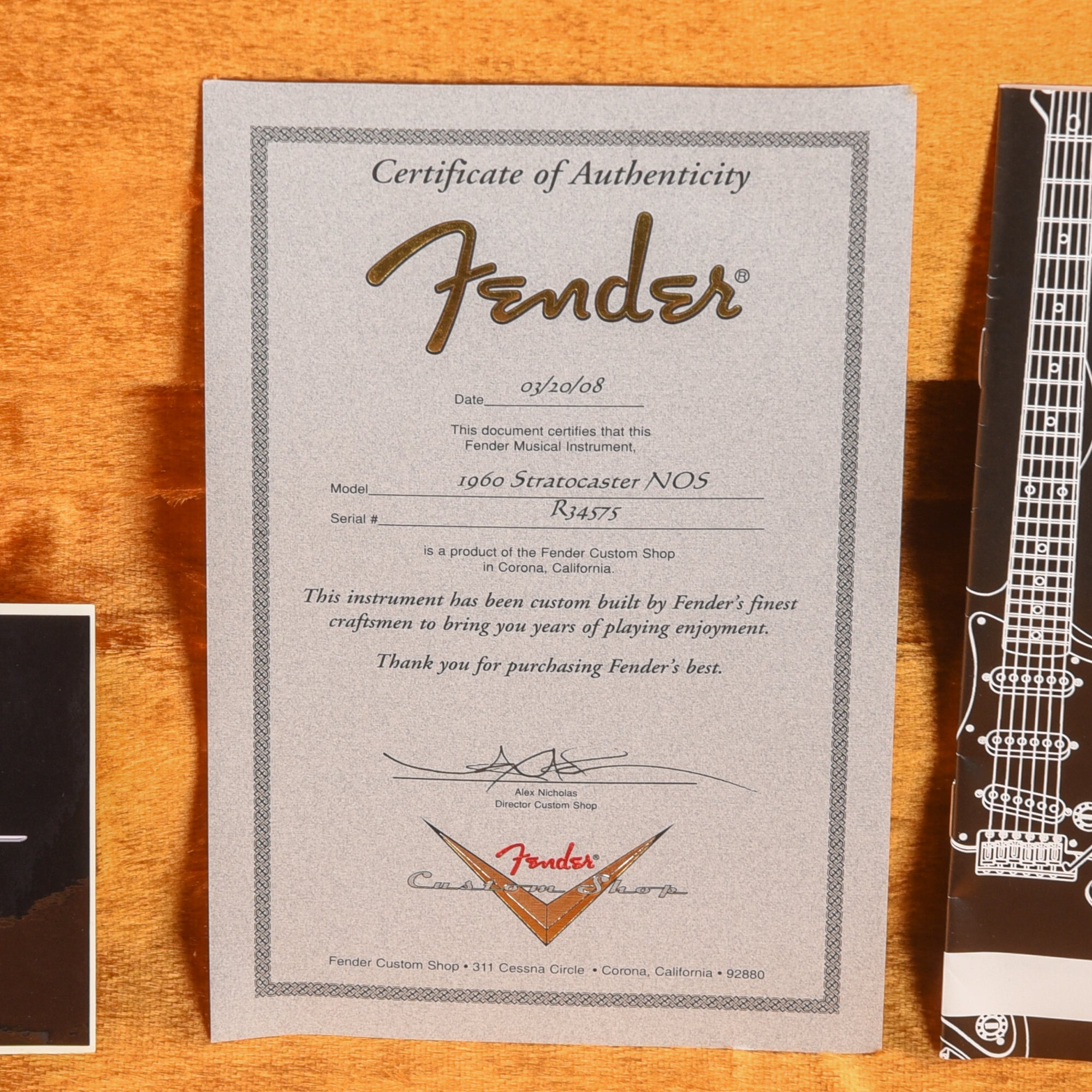Fender Custom Shop '60 Stratocaster NOS Sunburst 2008 LEFTY Electric Guitars / Solid Body