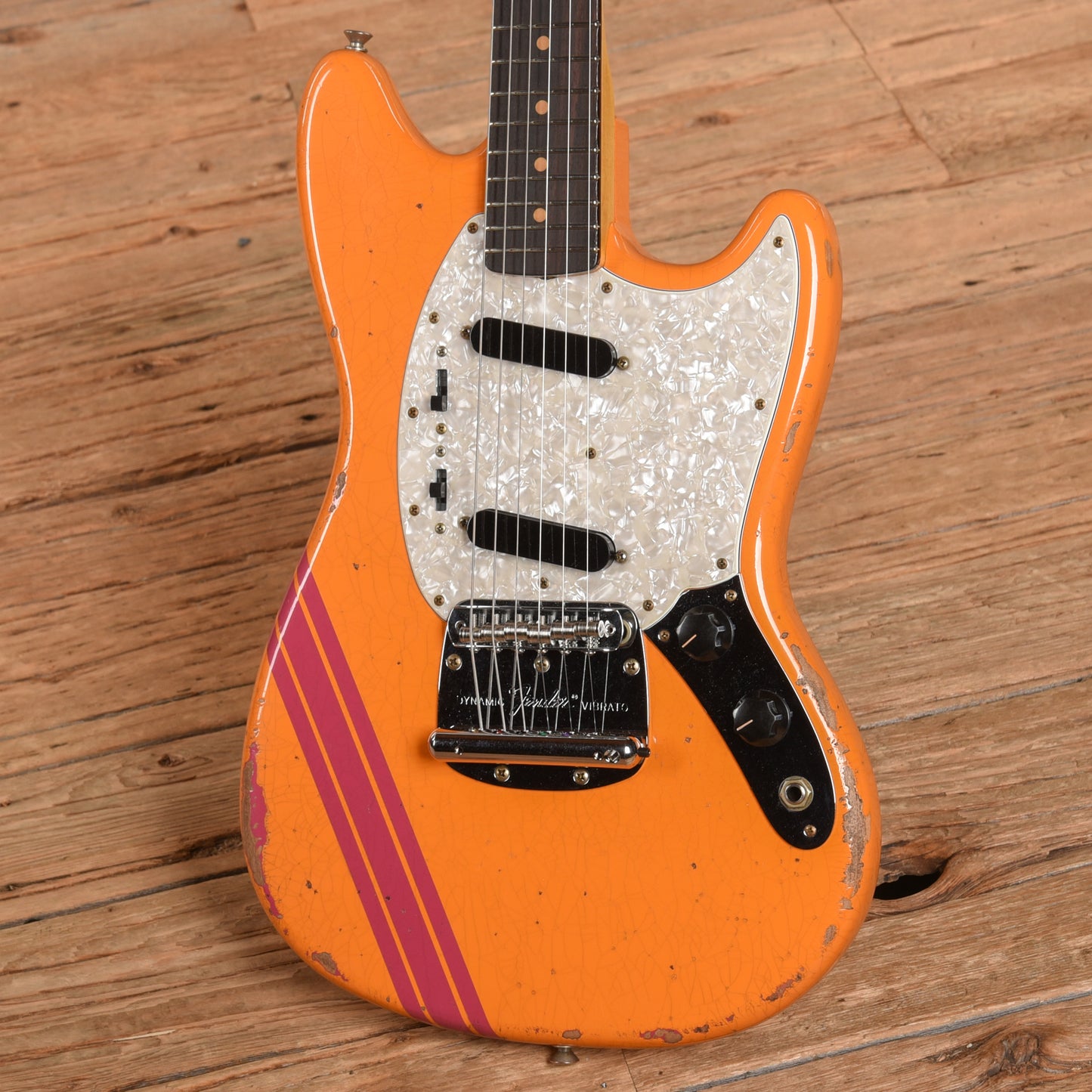 Fender Custom Shop '60s Mustang Heavy Relic Capri Orange Competition Electric Guitars / Solid Body