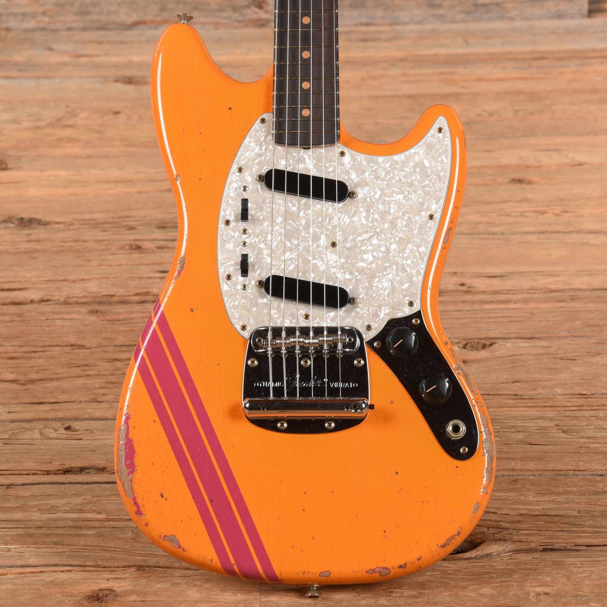 Fender Custom Shop '60s Mustang Heavy Relic Capri Orange Competition Electric Guitars / Solid Body