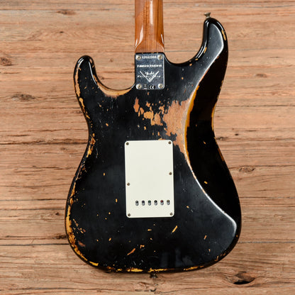 Fender Custom Shop 61 Stratocaster Heavy Relic Black Over Sunburst Electric Guitars / Solid Body