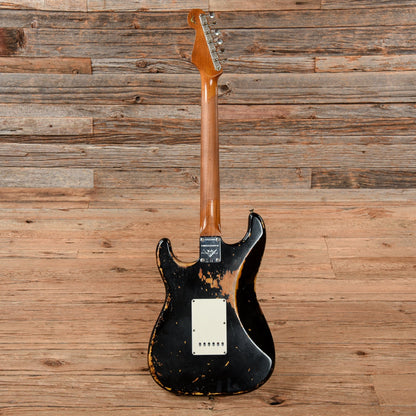 Fender Custom Shop 61 Stratocaster Heavy Relic Black Over Sunburst Electric Guitars / Solid Body