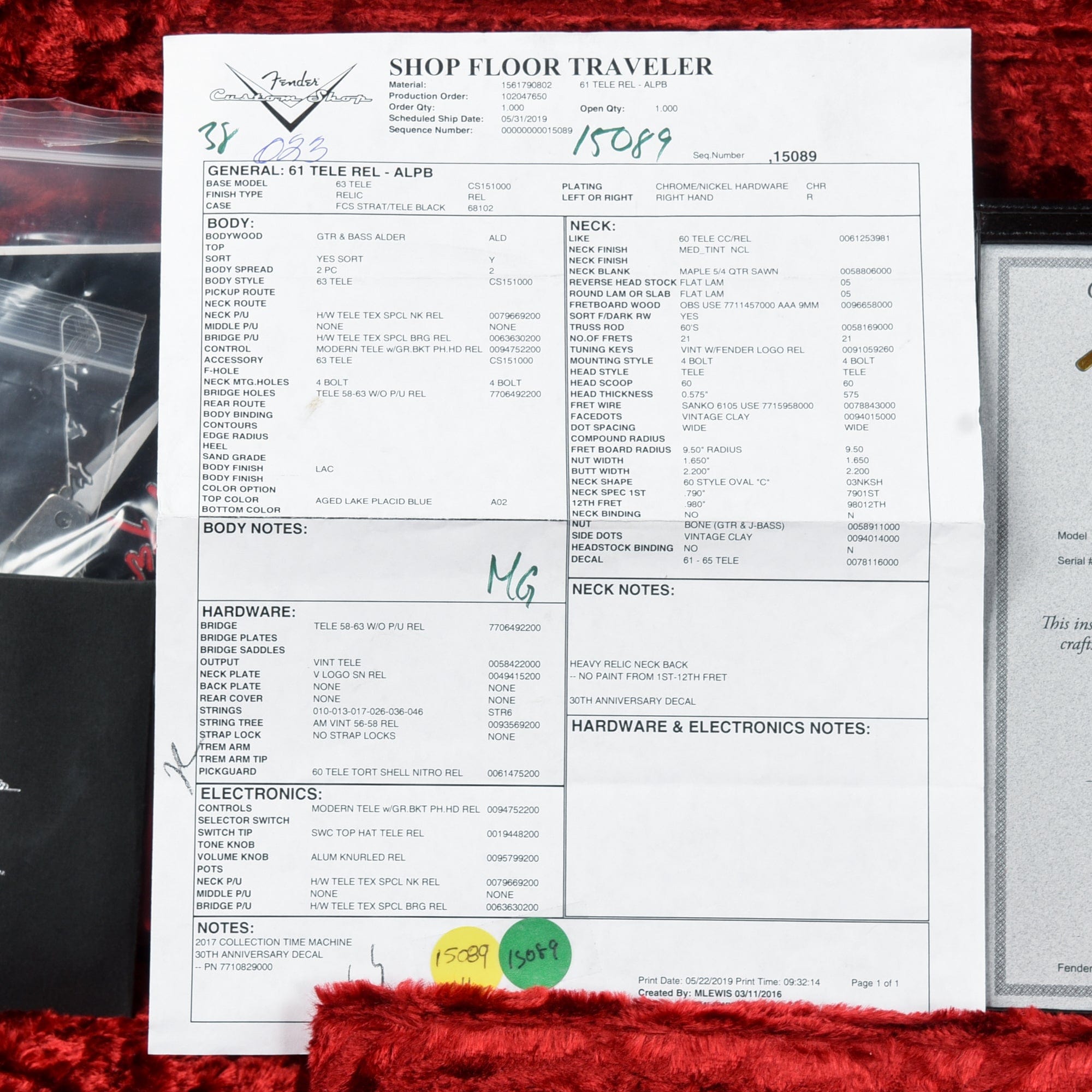 Fender Custom Shop 61 Telecaster Relic Aged Lake Placid Blue 2019 Electric Guitars / Solid Body