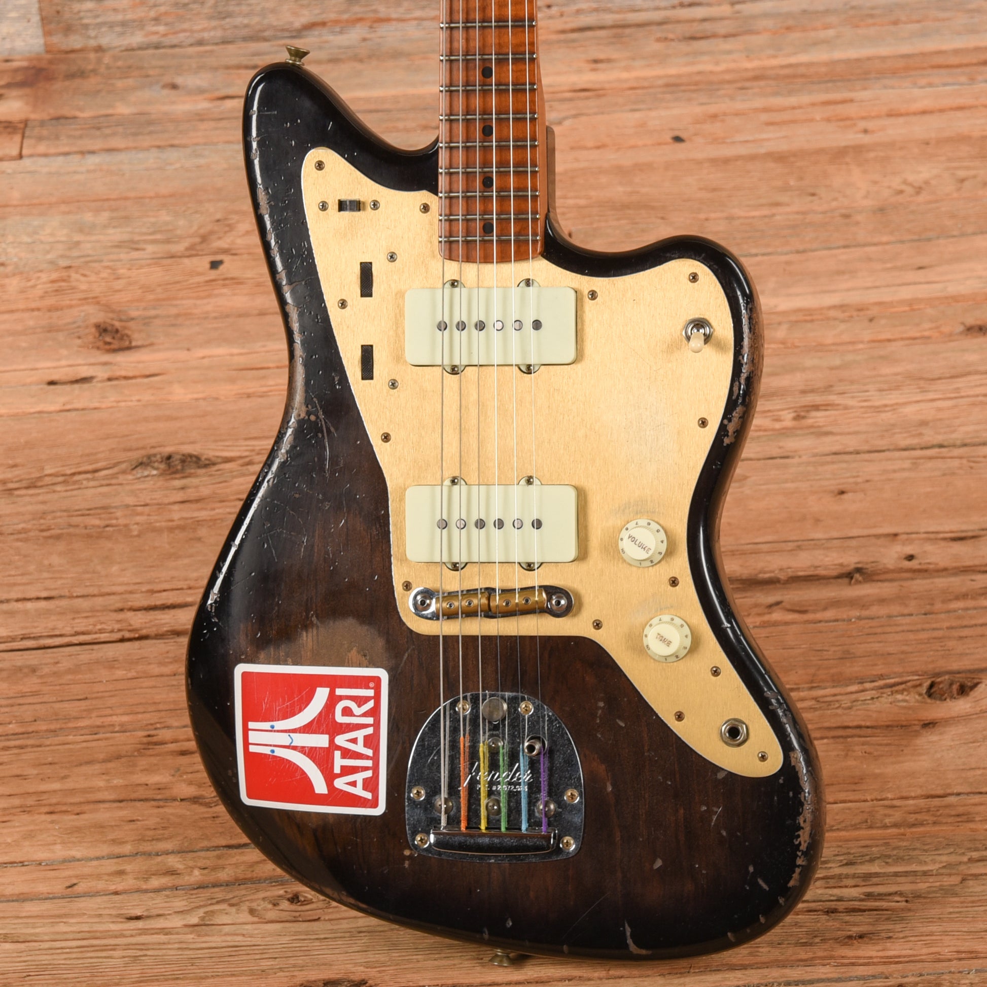 Fender Custom Shop '62 Pine Jazzmaster Heavy Relic Black 2024 Electric Guitars / Solid Body