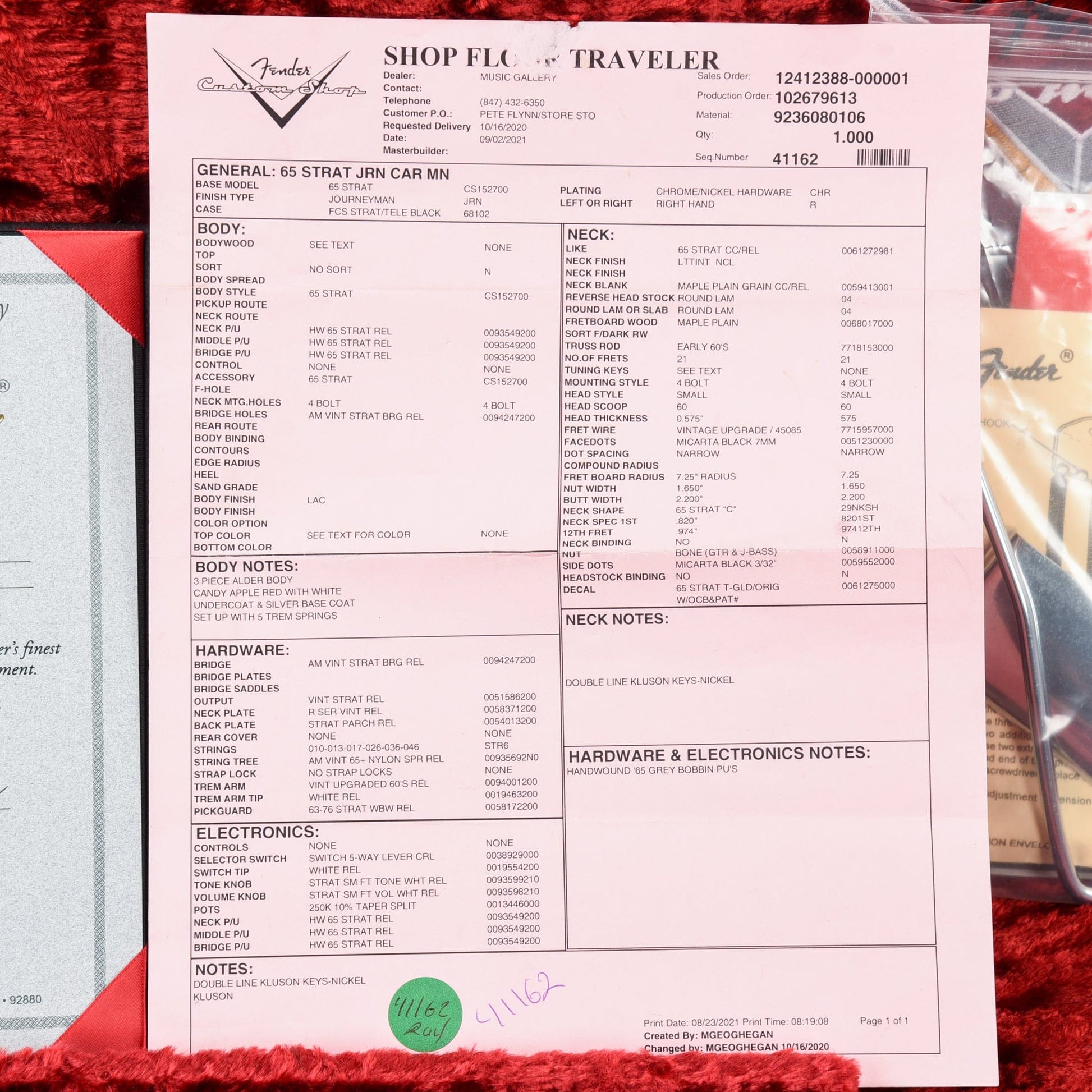 Fender Custom Shop '65 Stratocaster w/Maple Cap Neck Journeyman Relic Candy Apple Red 2021 Electric Guitars / Solid Body