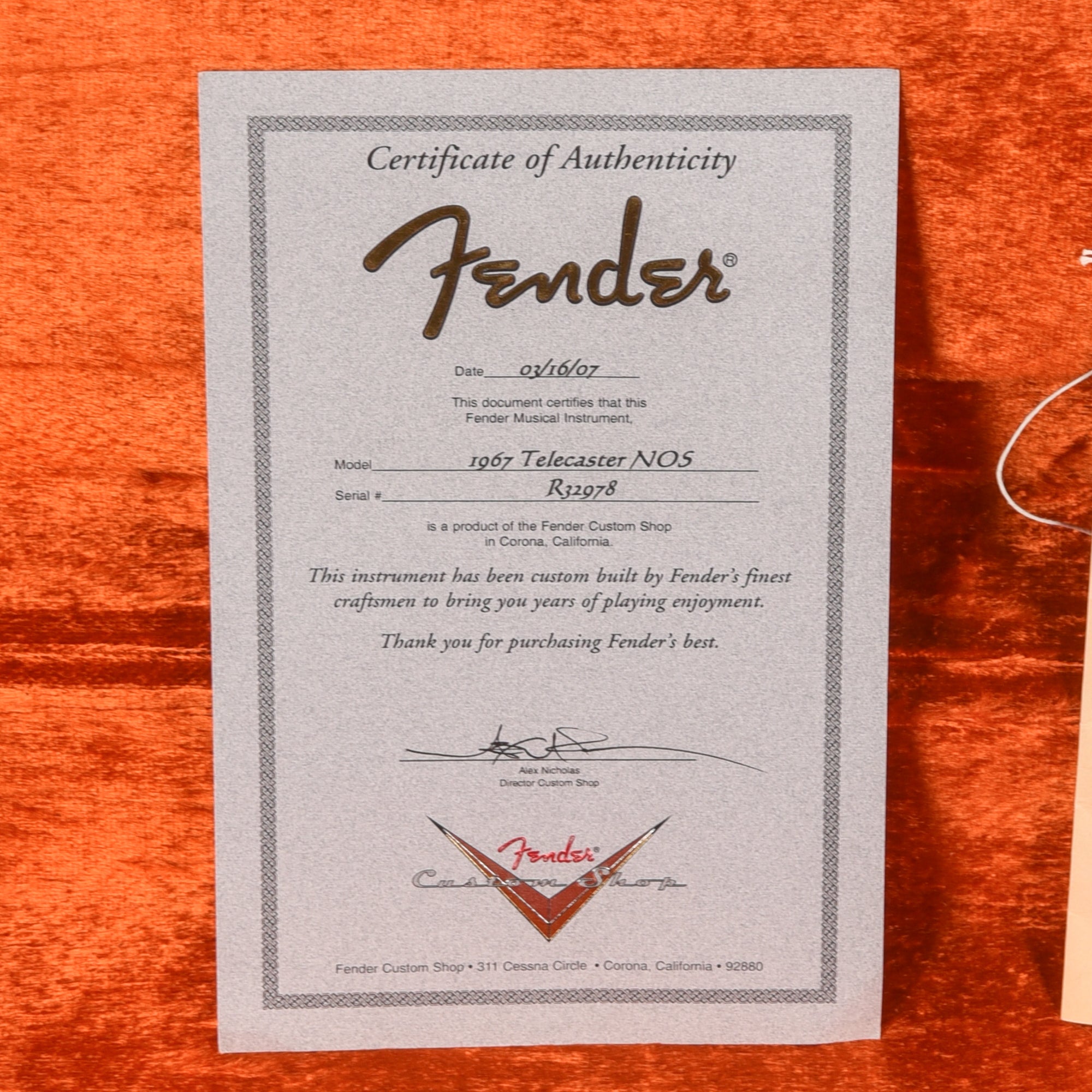 Fender Custom Shop '67 Telecaster NOS Daphne Blue 2007 LEFTY Electric Guitars / Solid Body