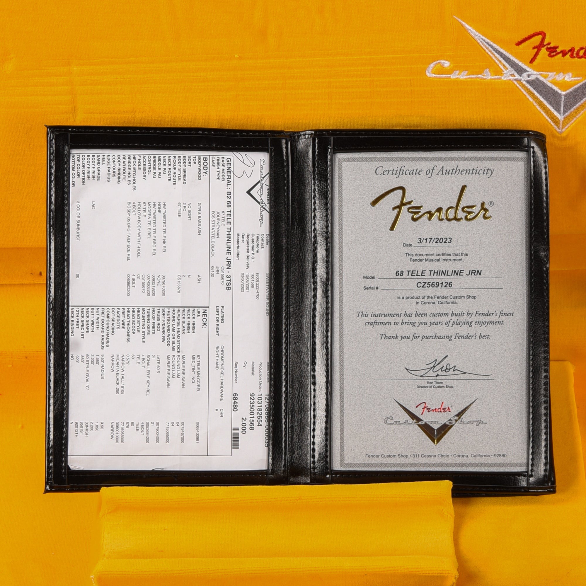 Fender Custom Shop 68 Tele Thinline Journeyman Relic Sunburst 2023 Electric Guitars / Solid Body