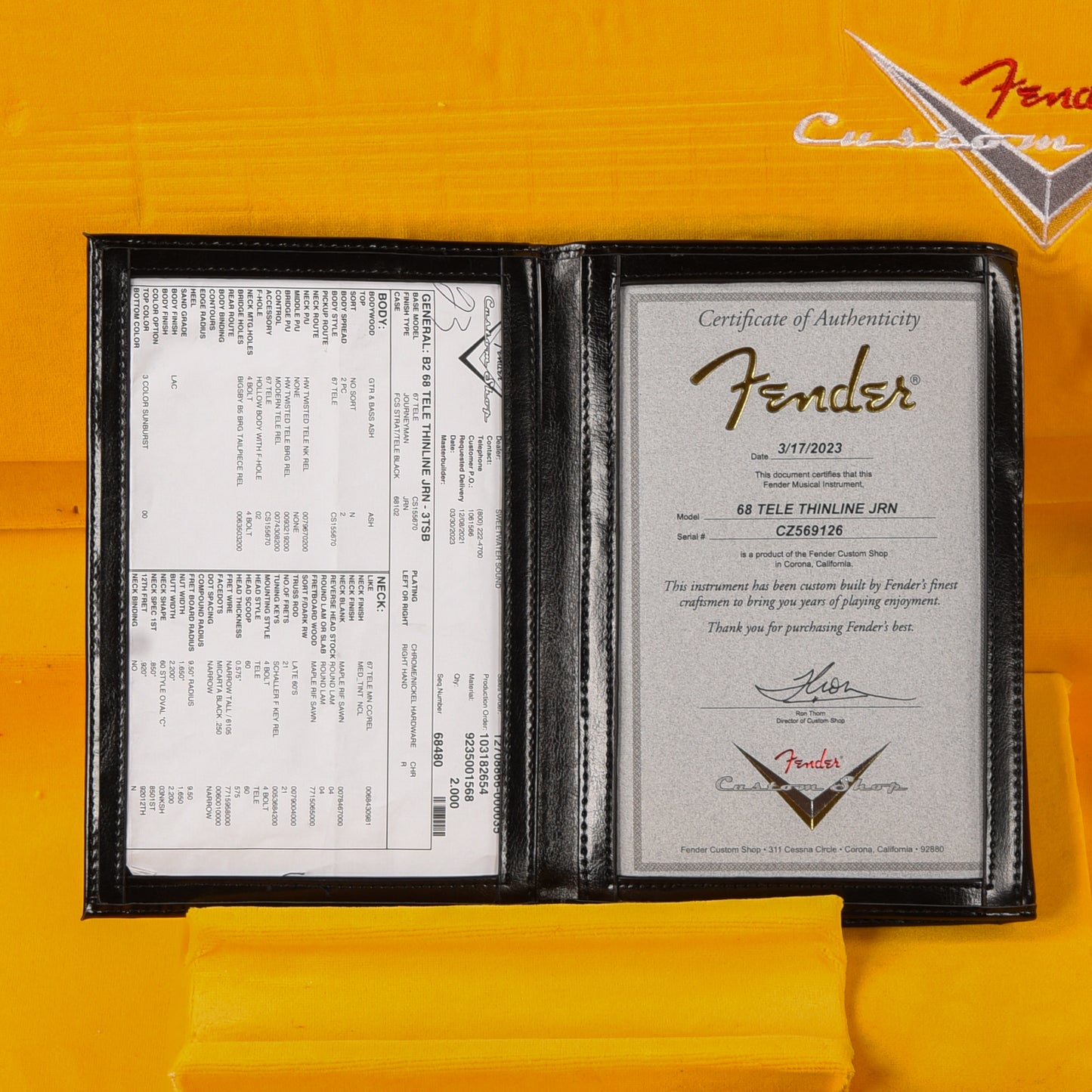 Fender Custom Shop 68 Tele Thinline Journeyman Relic Sunburst 2023 Electric Guitars / Solid Body