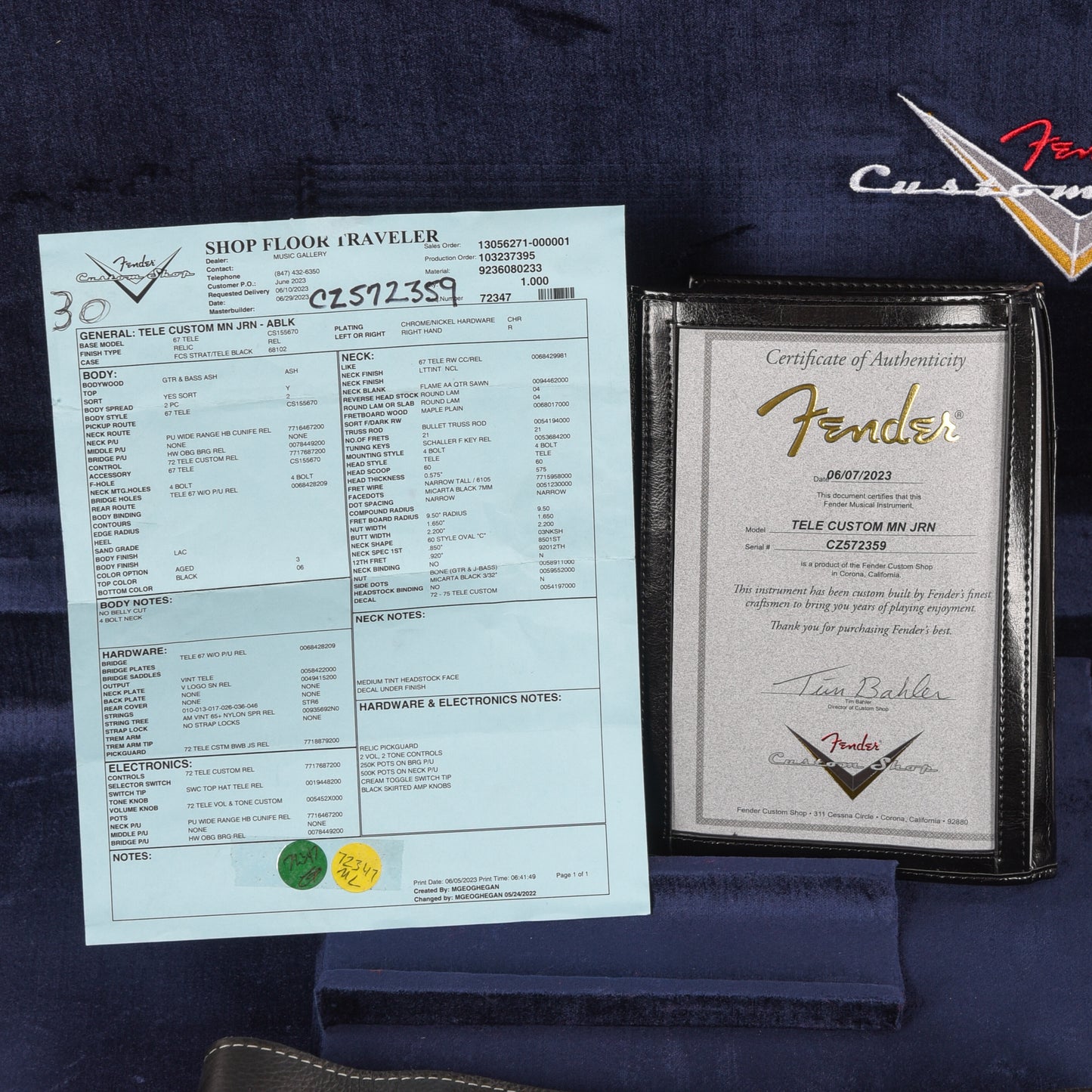 Fender Custom Shop '72 Telecaster Custom Journeyman Relic Black 2023 Electric Guitars / Solid Body