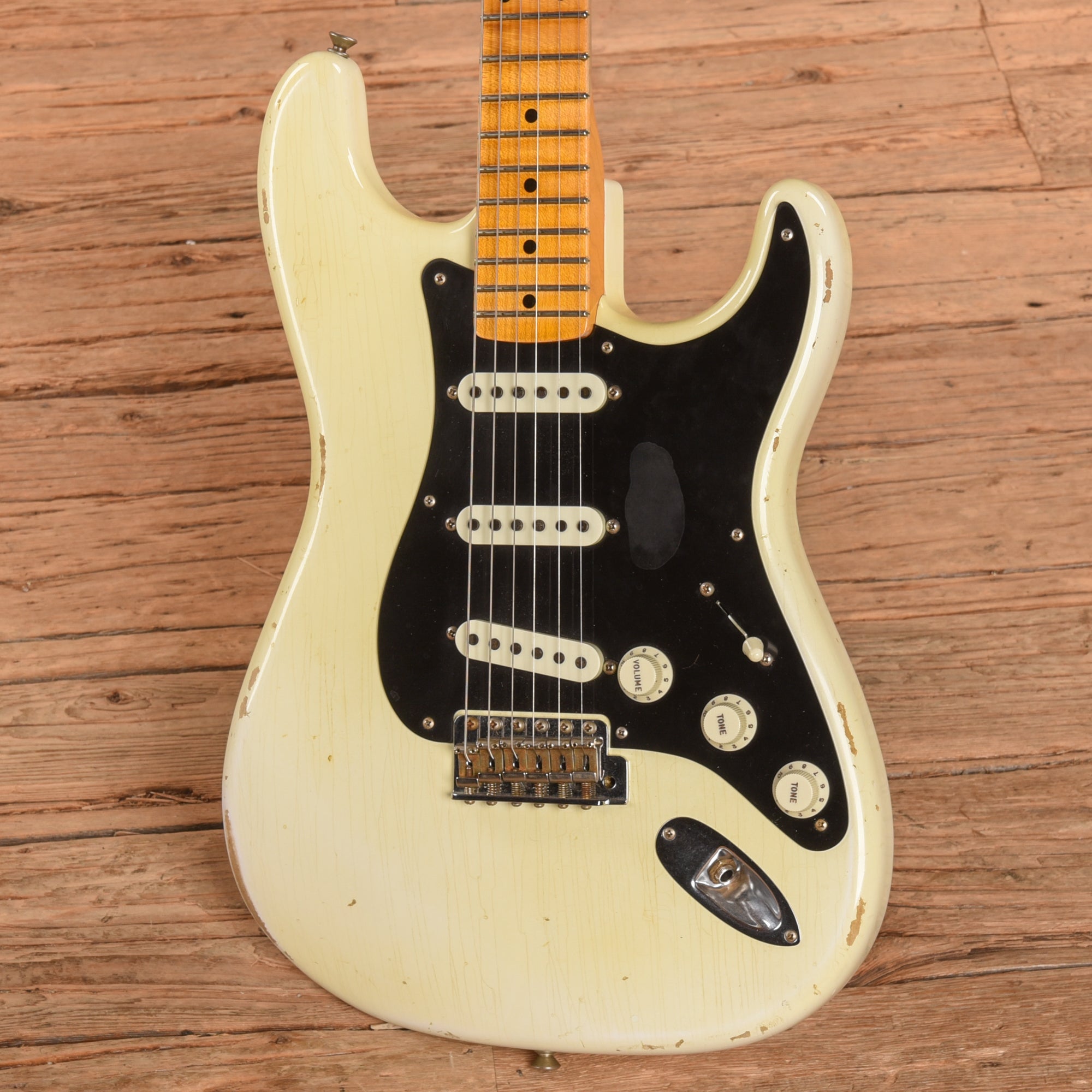 Fender Custom Shop Ancho Poblano Stratocaster Journeyman Relic Opaque White Blonde 2017 Electric Guitars / Solid Body
