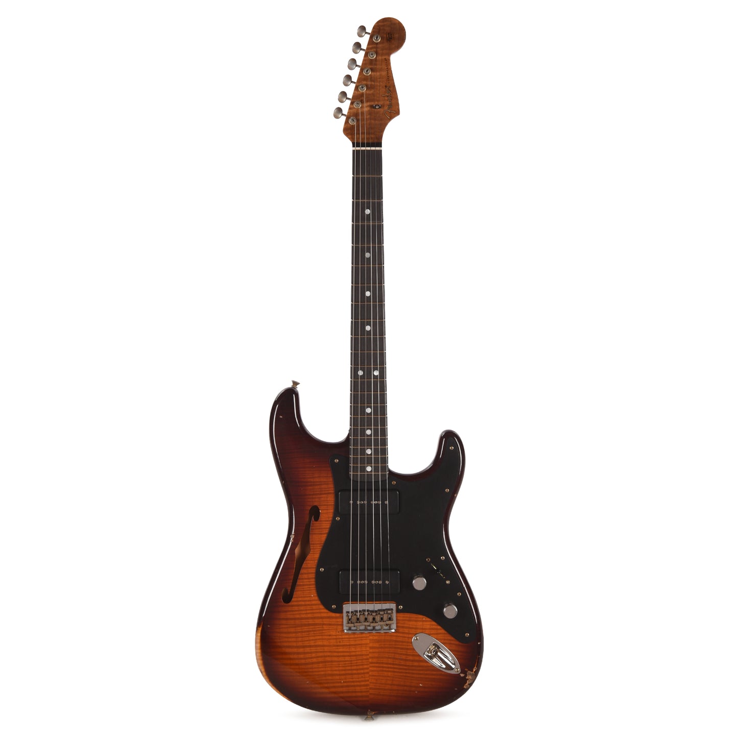 Fender Custom Shop Artisan Dual P90 Stratocaster Flame Maple Top & 1-Piece Vintage Michigan Mahogany Body Aged Violin Burst Relic Electric Guitars / Solid Body
