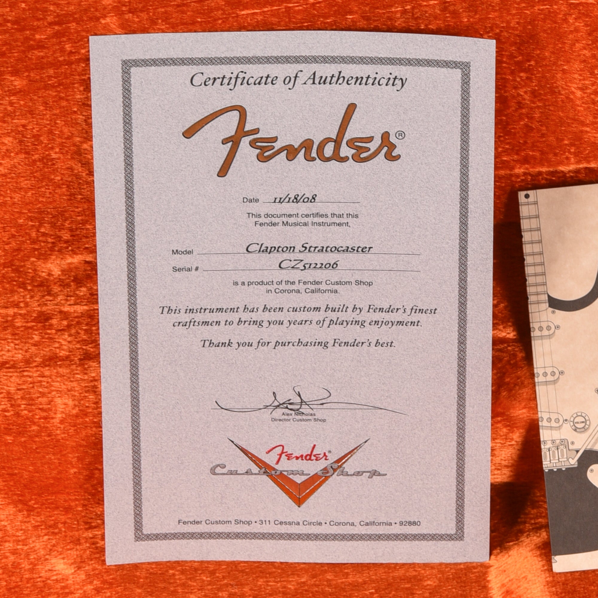 Fender Custom Shop Artist Eric Clapton Stratocaster Black 2008 Electric Guitars / Solid Body