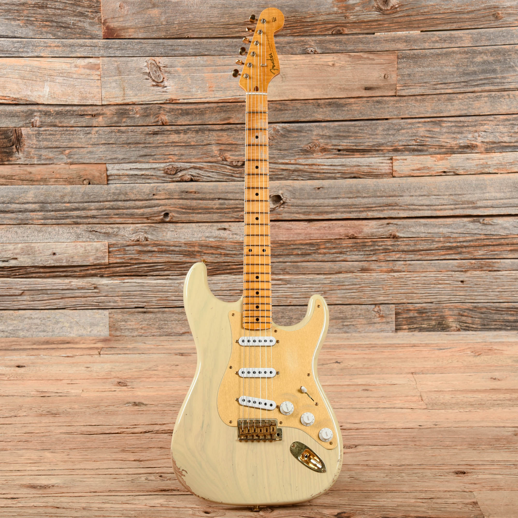 Fender Custom Shop Bone Tone '55 Stratocaster Relic Aged Honey Blonde 2023 Electric Guitars / Solid Body