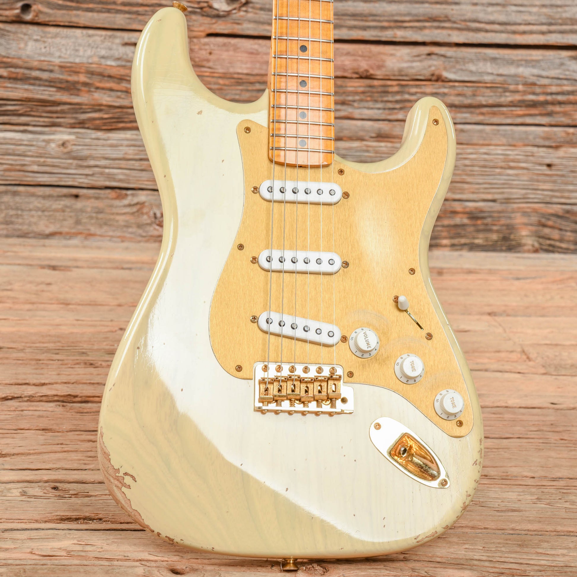 Fender Custom Shop Bone Tone '55 Stratocaster Relic Aged Honey Blonde 2023 Electric Guitars / Solid Body