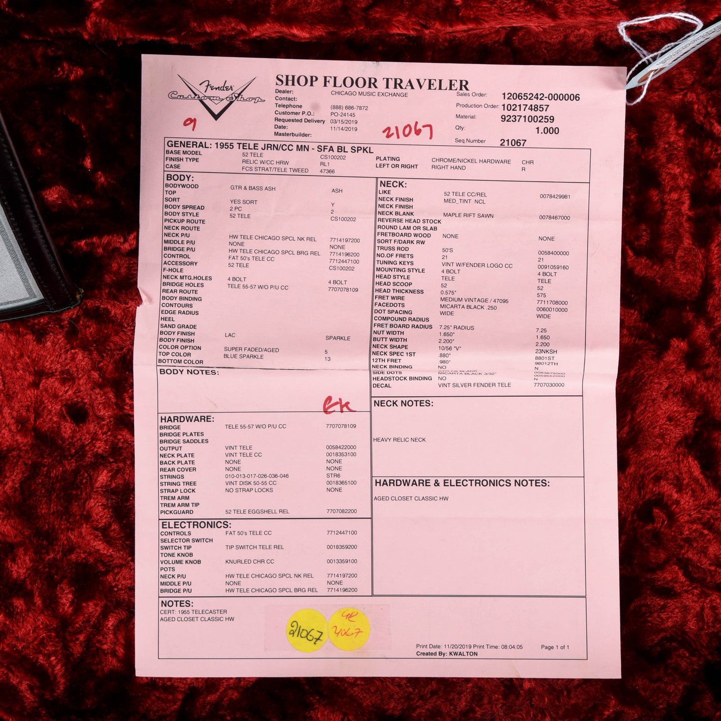 Fender Custom Shop Chicago Special 55 Telecaster Reissue Journeyman Relic Aged Blue Sparkle 2019 Electric Guitars / Solid Body