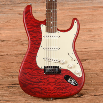 Fender Custom Shop Custom Deluxe Stratocaster Crimson Red Transparent 2013 Electric Guitars / Solid Body