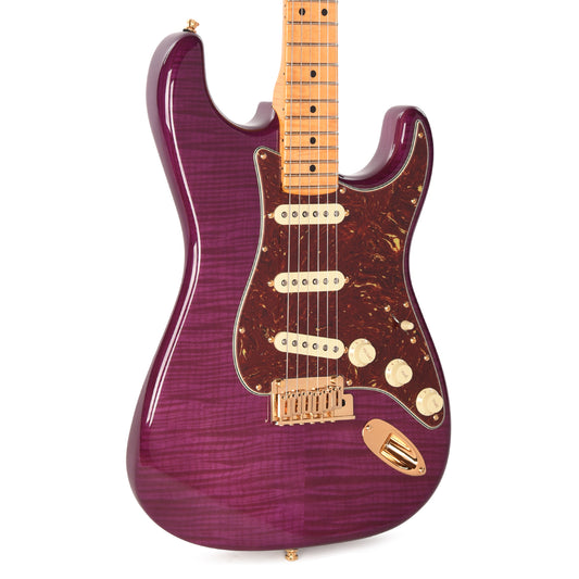 Fender Custom Shop Custom Deluxe Stratocaster NOS AAA Flame Maple Top Purple Transparent w/Lightweight Ash Body & AAA Flame Neck Electric Guitars / Solid Body