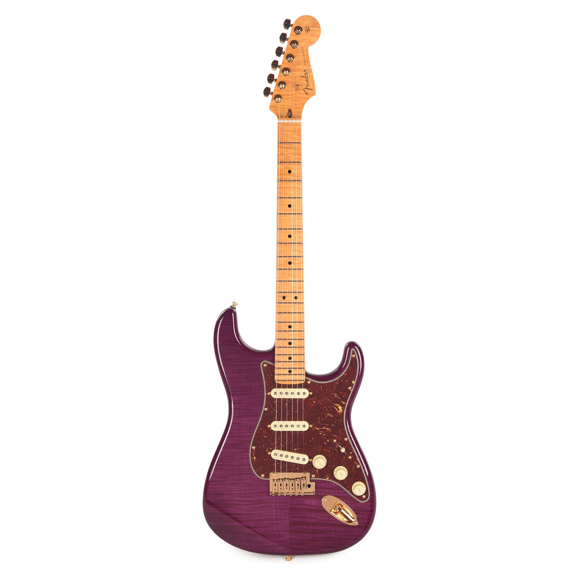 Fender Custom Shop Custom Deluxe Stratocaster NOS AAA Flame Maple Top Purple Transparent w/Lightweight Ash Body & AAA Flame Neck Electric Guitars / Solid Body