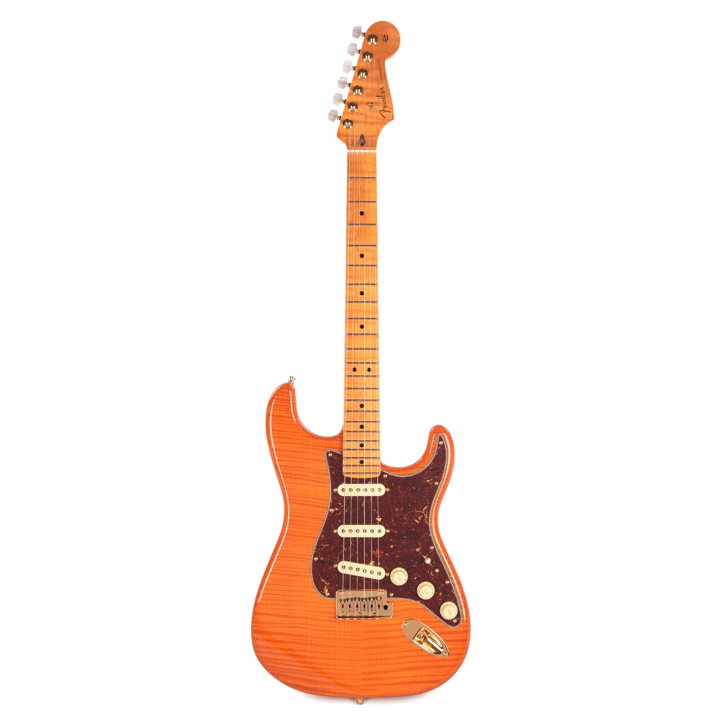 Fender Custom Shop Custom Deluxe Stratocaster NOS AAA Flame Maple Top Sunset Orange Transparent w/Lightweight Ash Body & AAA Flame Neck Electric Guitars / Solid Body