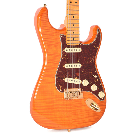 Fender Custom Shop Custom Deluxe Stratocaster NOS AAA Flame Maple Top Sunset Orange Transparent w/Lightweight Ash Body & AAA Flame Neck Electric Guitars / Solid Body