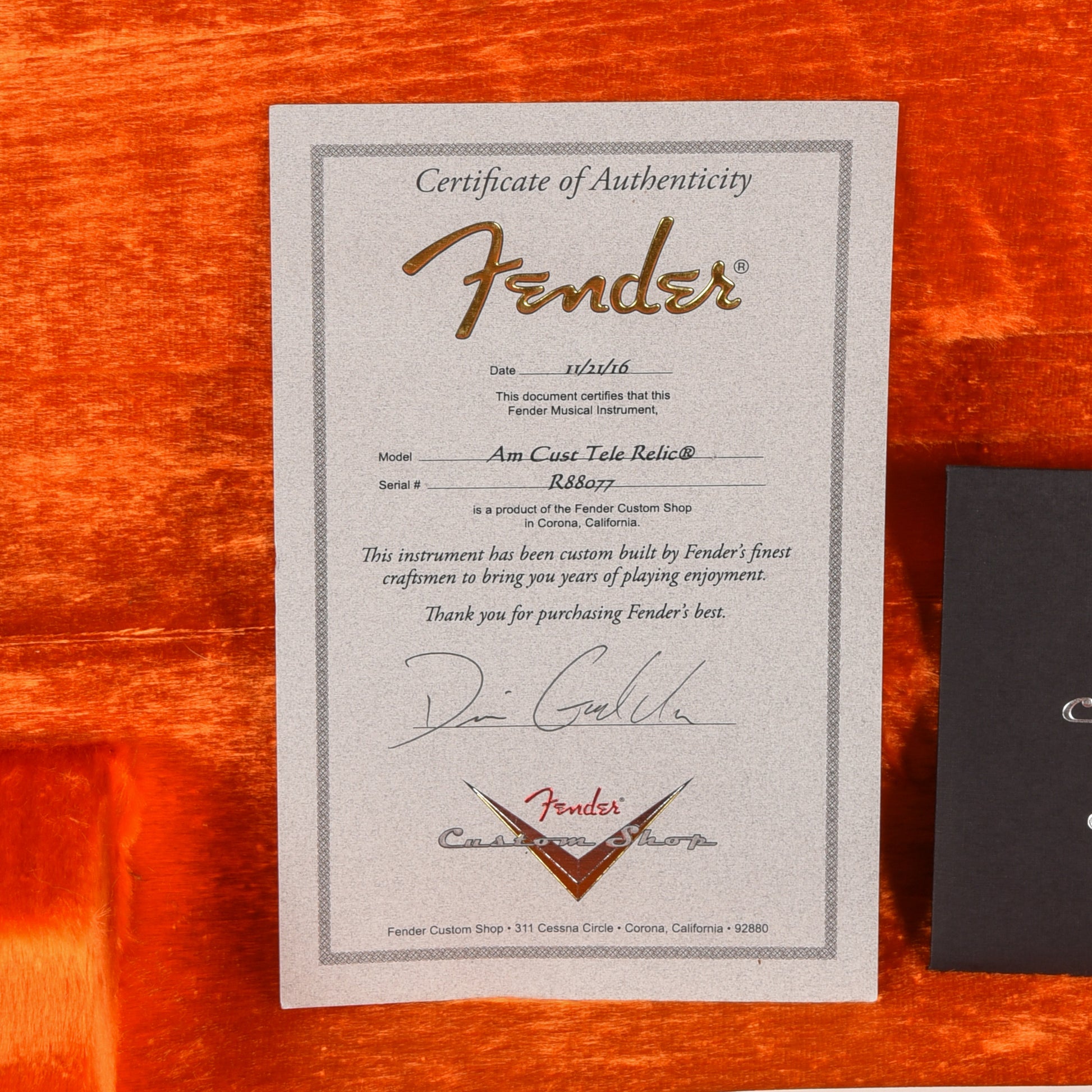 Fender Custom Shop Dennis Galuszka Masterbuilt American Custom Telecaster Relic Shoreline Gold Electric Guitars / Solid Body