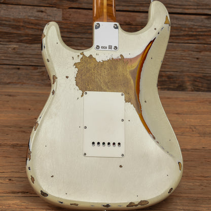 Fender Custom Shop GT11 Stratocaster Relic Olympic White Over Sunburst 2023 Electric Guitars / Solid Body