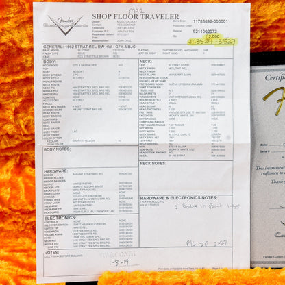 Fender Custom Shop John Cruz Masterbuilt '62 Stratocaster Heavy Relic Graffiti Yellow 2019 Electric Guitars / Solid Body