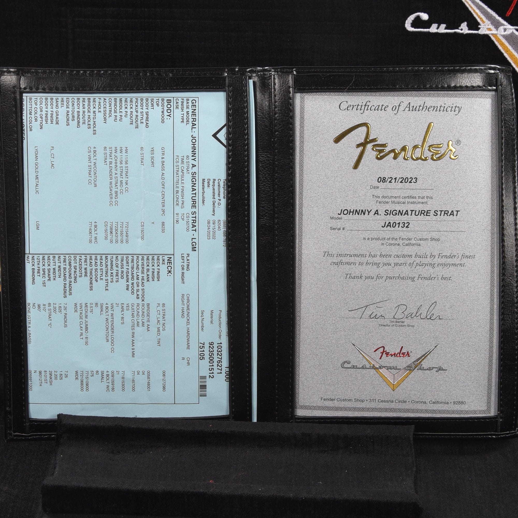 Fender Custom Shop Johnny A. Signature Stratocaster Lydian Gold Metallic Electric Guitars / Solid Body