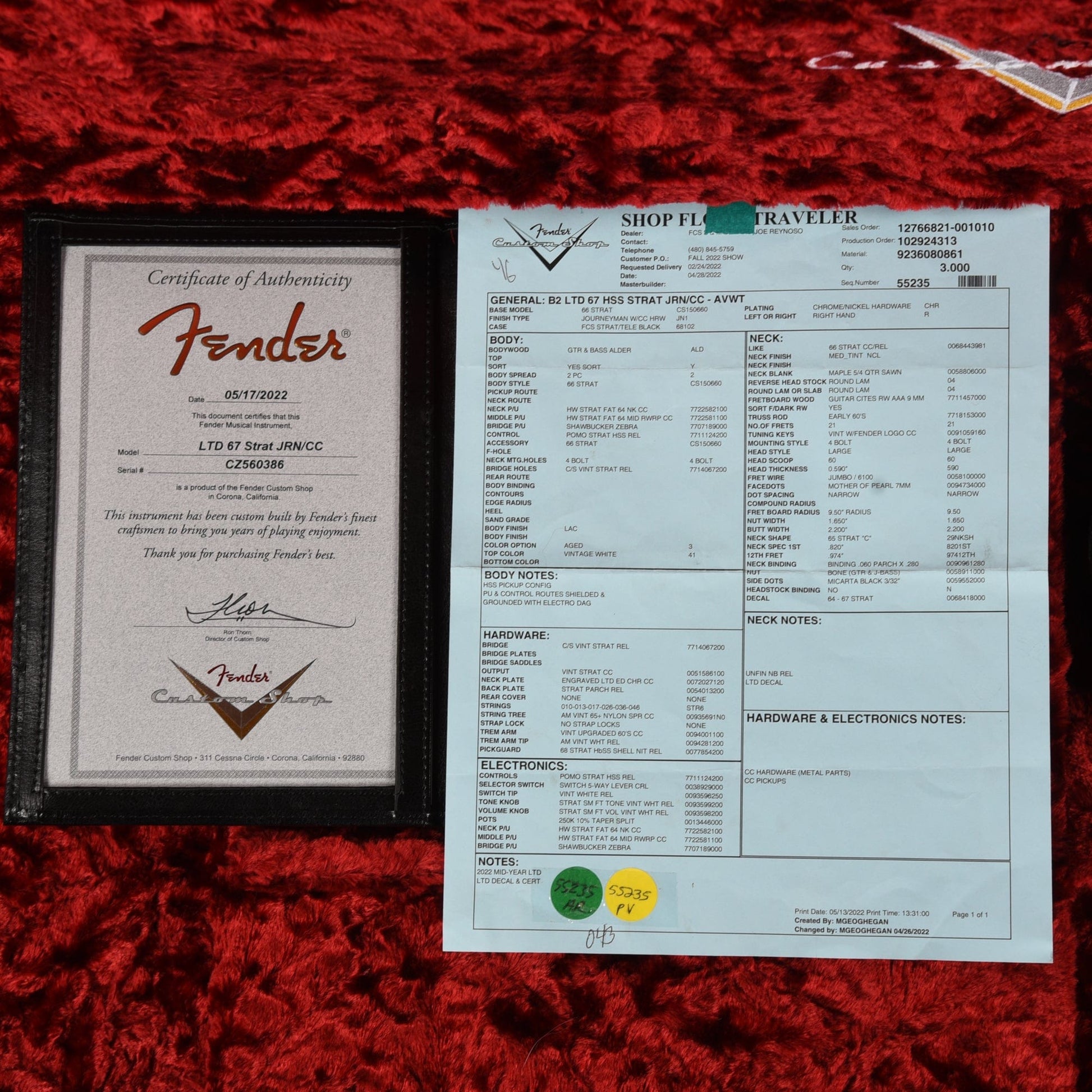 Fender Custom Shop Limited '67 Stratocaster HSS Journeyman Relic Aged Vintage White 2022 Electric Guitars / Solid Body