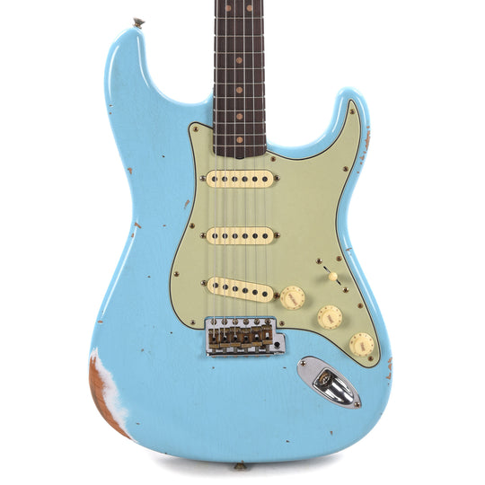Fender Custom Shop Limited Edition 1964 L-Series Stratocaster Heavy Relic Aged Daphne Blue Electric Guitars / Solid Body